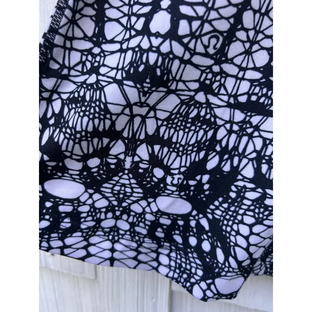 Lululemon Cool Racerback‎ White Black Glacier Lace S/M